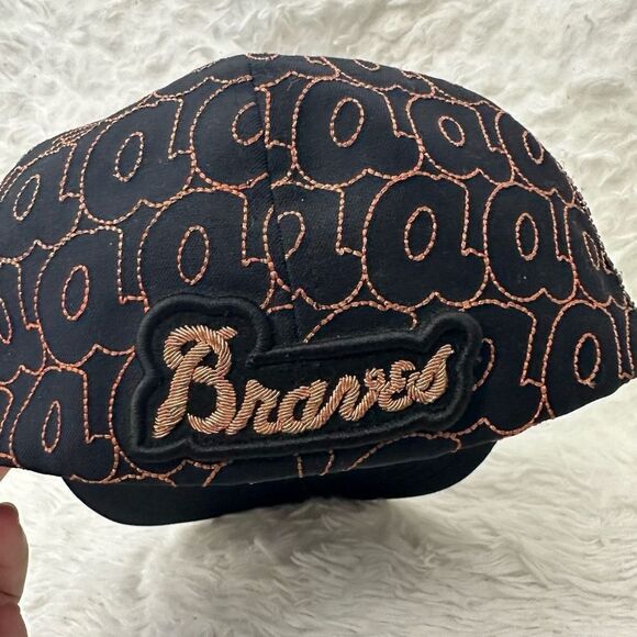 Atlanta Braves COOPERSTOWN COLLECTION Fitted Cap 24K button wool cashmere sz 7.5 - Picture 4 of 7
